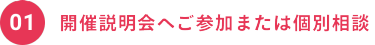 1：無料相談会へご参加